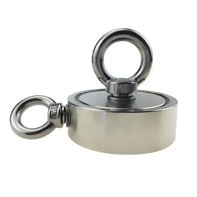 D75mm 200 kg Δυνατότητα έλξης Διπλής όψης Στρογγυλή Δυνατή μαγνητική συσκευή αλιείας Μαγνήτης διάσωσης με γάντζο