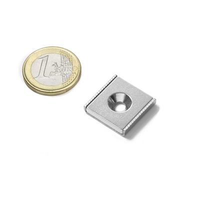 NdFeb μπλοκ μαγνητικού χάλυβα κανάλι POT με 1 Countersunk τρύπα για την βιομηχανική επεξεργασία