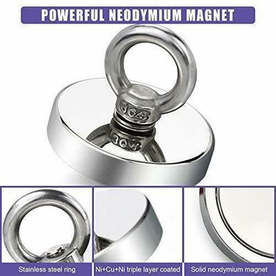 255lbs στρογγυλή δύναμη έλξης Neodymium αλιευτικό μαγνήτη για την ανάκτηση ποταμού στις βιομηχανίες