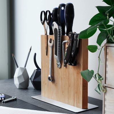 260x240x32 mm Κρατήρας διπλής όψης μαγνητικών μαχαιριών με μόνιμο μπαμπού Ακασία Αλεψίλης