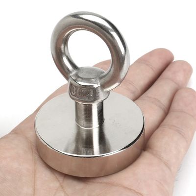 Μεγάλη ανοχή νεοδύμιο μαγνήτης POTN08-75 550 lbs Δυνατός με βίδα τρύπα για την αλιεία