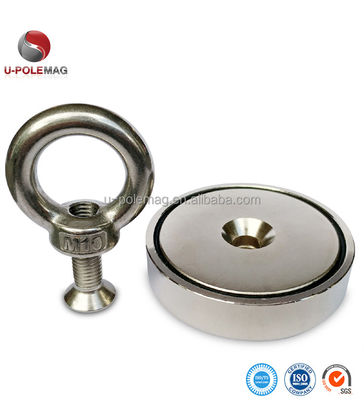 UPN04-75 350lbs Neodymium Αλιευτικός Μαγνήτης με Eyebolt και /-0.1mm Tolerance Hook Τύπος