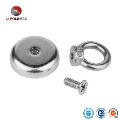 UPN04-75 350lbs Neodymium Αλιευτικός Μαγνήτης με Eyebolt και /-0.1mm Tolerance Hook Τύπος