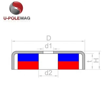 UPN04-75 350lbs Neodymium Αλιευτικός Μαγνήτης με Eyebolt και /-0.1mm Tolerance Hook Τύπος