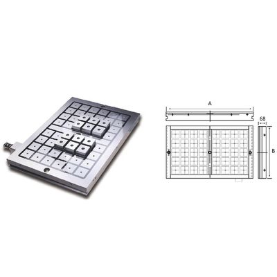 50x50mm Στύλος CNC κέντρο επεξεργασίας Ηλεκτρομόνιμο Μόνιμο Μαγνητικό Τσακ για ομαλή κοπή