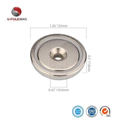 Δυνατοί NdFeB σπάνιες γης αντιβυθίζονται Neodymium Cup Pot Magnets με ανοχή ± 0,01 mm