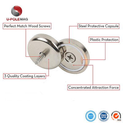 Δυνατοί NdFeB σπάνιες γης αντιβυθίζονται Neodymium Cup Pot Magnets με ανοχή ± 0,01 mm
