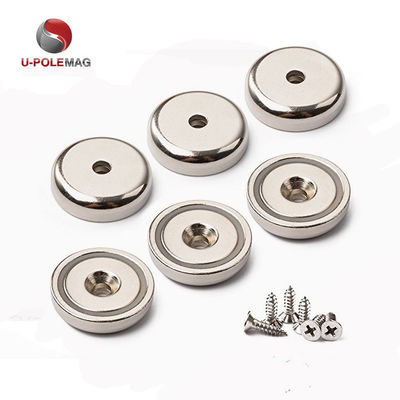 HTN04-60x15-8.5mm Neodymium Countersunk Pot Magnet με επικάλυψη Ni-Cu-Ni