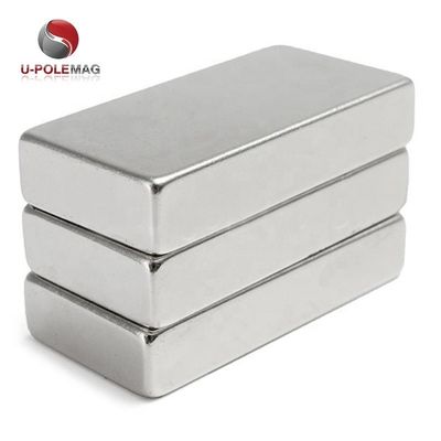 80C-220C Ανθεκτικός στις θερμοκρασίες N52 40x20x10 Μαγνήτης νεοδύμιου με επικάλυψη από νικέλιο