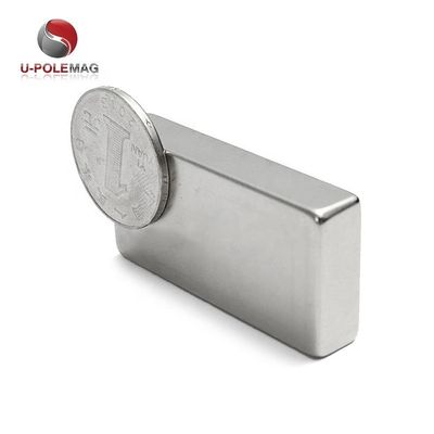 80C-220C Ανθεκτικός στις θερμοκρασίες N52 40x20x10 Μαγνήτης νεοδύμιου με επικάλυψη από νικέλιο