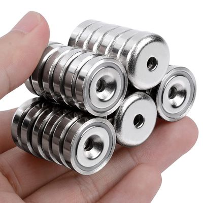 D20 MM 20lbs NdFeB γλάστρου μαγνήτης με Countersunk τρύπα Συνολικό ύψος H 7,2 mm Τρύπα d1 4,5 mm