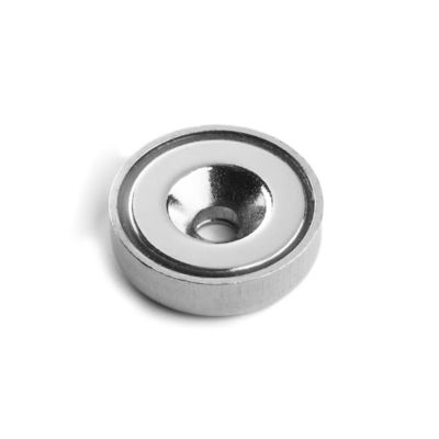 Σούπερ ισχύος 25mm Cup μαγνήτης με Countersunk τρύπα Δυνατότητα περίπου 19kg τρύπα d1 5,5mm