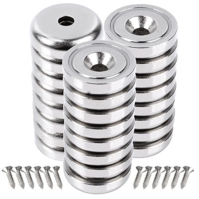 Σούπερ ισχύος 25mm Cup μαγνήτης με Countersunk τρύπα Δυνατότητα περίπου 19kg τρύπα d1 5,5mm