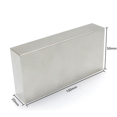 100x50x20 mm Μαγνήτης σπάνιων γαιών με υπηρεσία κοπής άμεσος NdFeB ορθογώνιος μαγνήτης