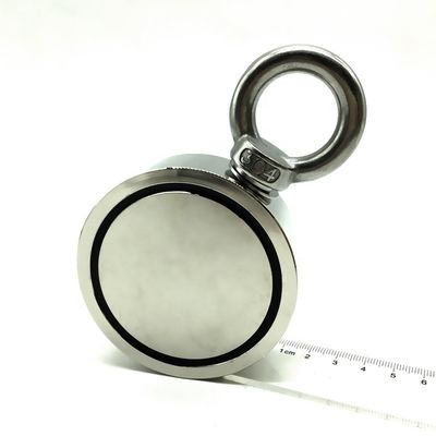 Μαγνήτης ψαρέματος νεοδύμιου πυκνότητας με M8 μύτη και 80KG δύναμη έλξης 48mm διάμετρος