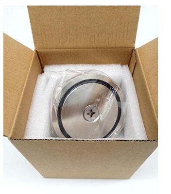 Α3 χάλυβα NdFeB μαγνήτης 148 LBS 67 KG Δύναμη έλξης D48mm Σπάνιες Γης POT μαγνήτης με Eyebolt