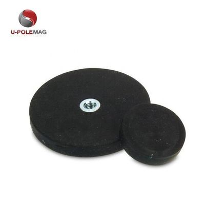 Ενίσχυρη έλξη M8 νήμα Neodymium Gum Coated Pot Magnet Βιομηχανική ποιότητα μη ολισθητική τοποθέτηση