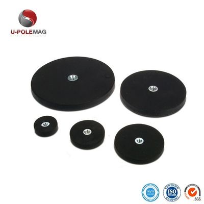 Ενίσχυρη έλξη M8 νήμα Neodymium Gum Coated Pot Magnet Βιομηχανική ποιότητα μη ολισθητική τοποθέτηση