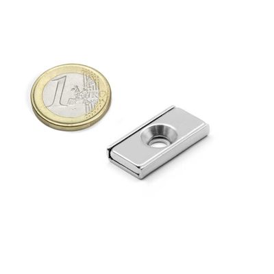 NdFeb μπλοκ μαγνητικού χάλυβα κανάλι POT με 1 Countersunk τρύπα για την βιομηχανική επεξεργασία