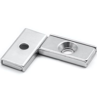 NdFeb μπλοκ μαγνητικού χάλυβα κανάλι POT με 1 Countersunk τρύπα για την βιομηχανική επεξεργασία