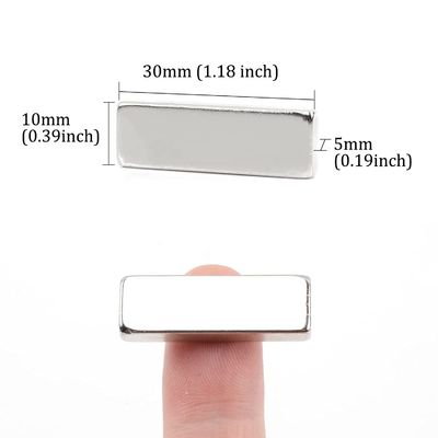 F30x10x5mm Βιομηχανικός μαγνήτης N52N35 Υπερ-ισχυροί ορθογώνιοι μαγνήτες για το σπίτι
