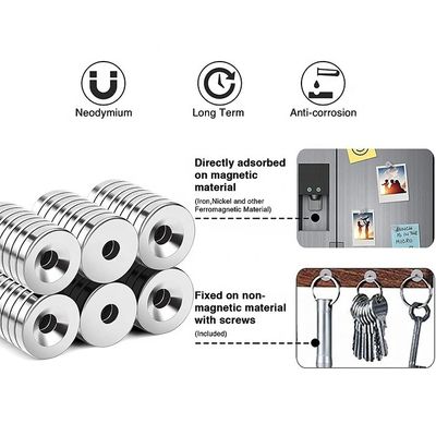 Βιομηχανικός και επιστημονικός N40 Neodymium Countersunk Ring Magnet με τρύπα που κρατά μαγνήτη