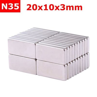 Στρογγυλό λεπτό μαγνήτη 20x10x3mm 3.3kg Δύναμη για μέγιστη θερμοκρασία εργασίας 80 Centigrade