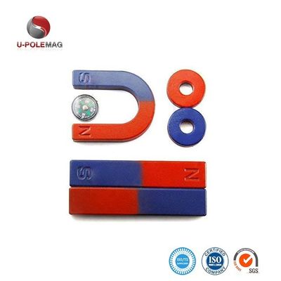 7.3g/cm3 πυκνότητα κόκκινο μπλε ζωγραφισμένος πόλος σχήμα U μαγνήτης υποπατού για διδακτικό υλικό